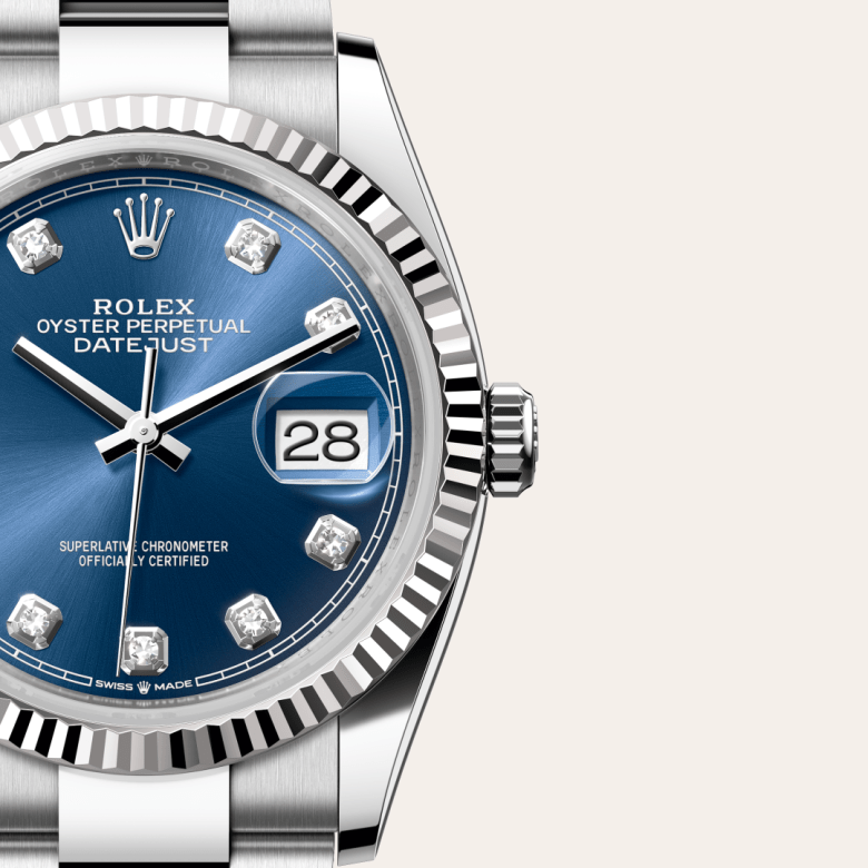 rolex Datejust in White Rolesor - combination of Oystersteel and white gold, M126234-0038 - Global Watch Company (GWC)