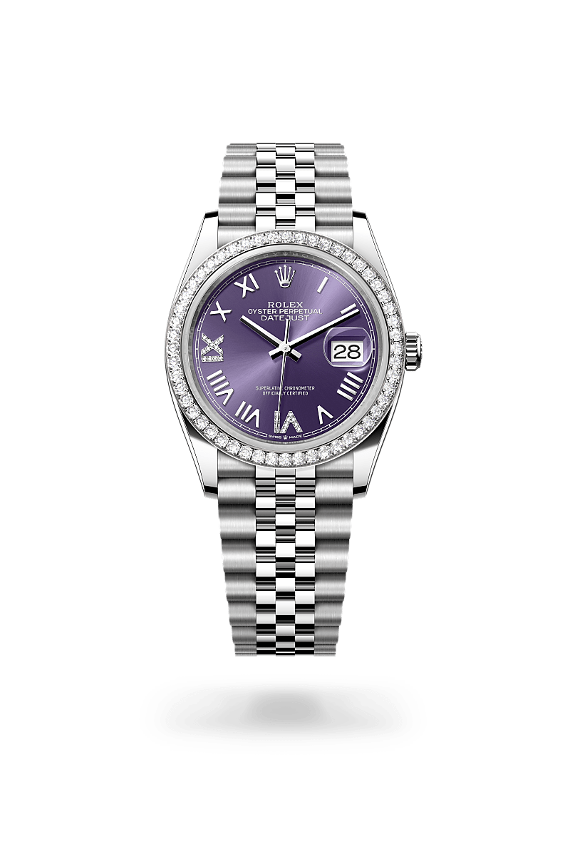 rolex Datejust in White Rolesor - combination of Oystersteel and white gold, M126284RBR-0055 - Global Watch Company (GWC)