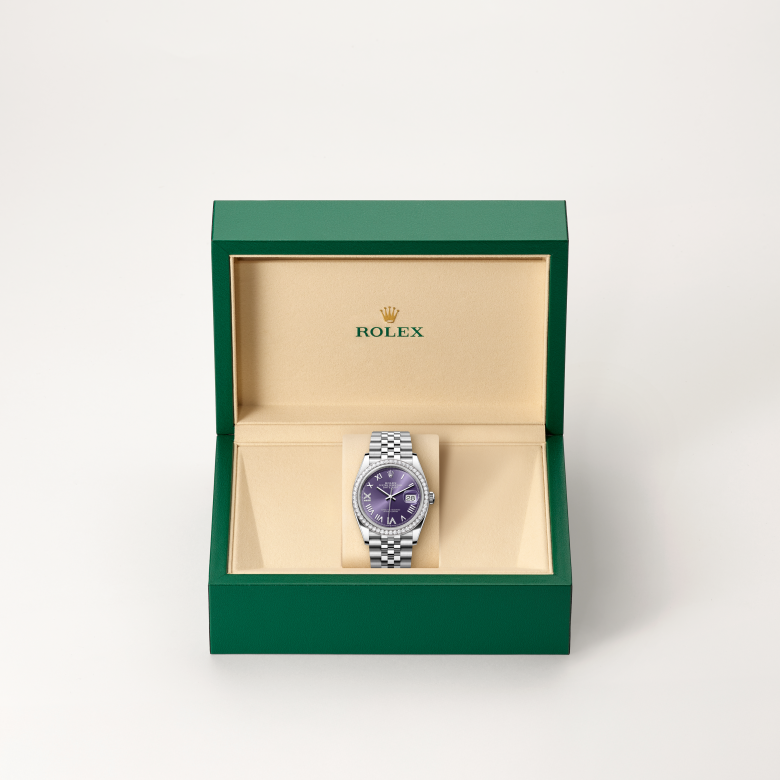 rolex Datejust in White Rolesor - combination of Oystersteel and white gold, M126284RBR-0055 - Global Watch Company (GWC)