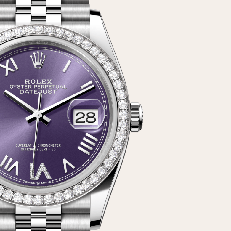rolex Datejust in White Rolesor - combination of Oystersteel and white gold, M126284RBR-0055 - Global Watch Company (GWC)