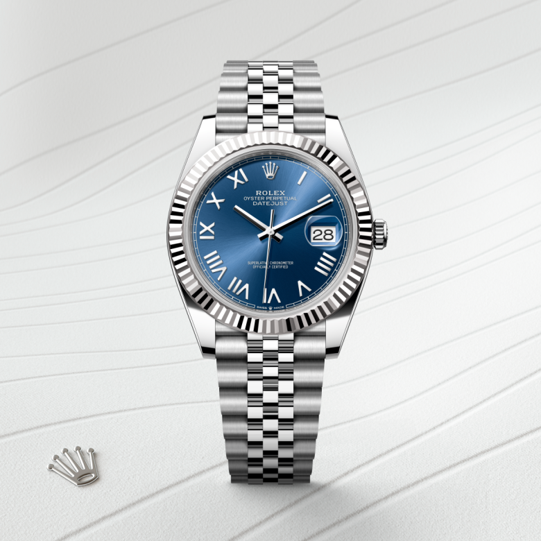 rolex Datejust in White Rolesor - combination of Oystersteel and white gold, M126334-0038 - Global Watch Company (GWC)