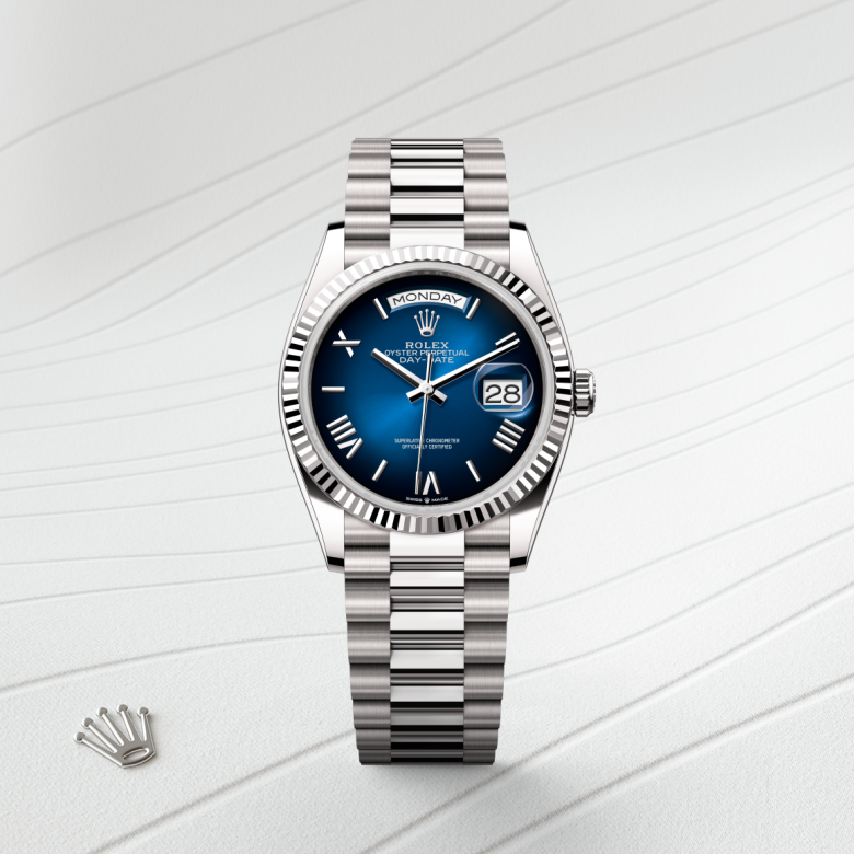 rolex Day-Date in 18 ct white gold, M128239-0063 - Global Watch Company (GWC)