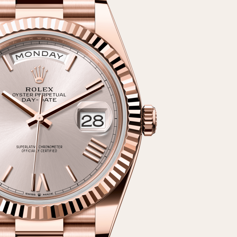 rolex Day-Date in 18 ct Everose gold, M228235-0001 - Global Watch Company (GWC)