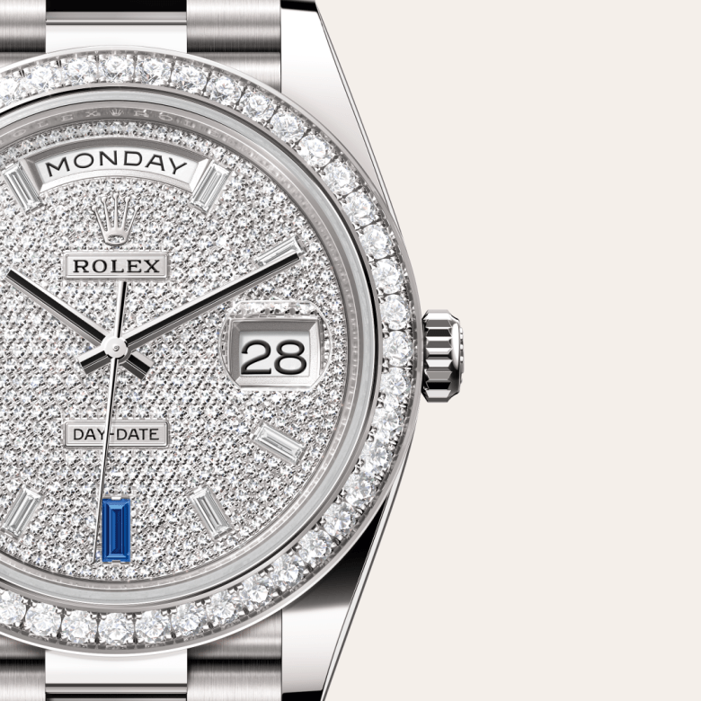 rolex Day-Date in 18 ct white gold, M228349RBR-0036 - Global Watch Company (GWC)