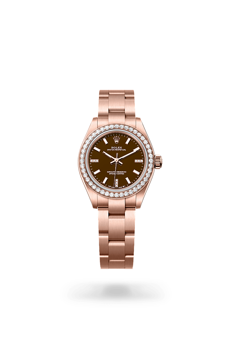 rolex Oyster Perpetual in 18 ct Everose gold, M276245RBR-0002 - Global Watch Company (GWC)