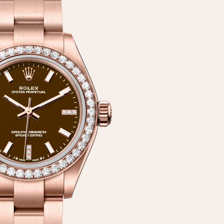 rolex Oyster Perpetual in 18 ct Everose gold, M276245RBR-0002 - Global Watch Company (GWC)