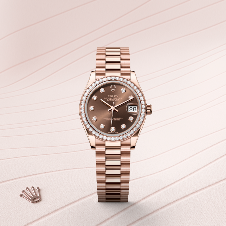 rolex Datejust in 18 ct Everose gold, M278285RBR-0006 - Global Watch Company (GWC)