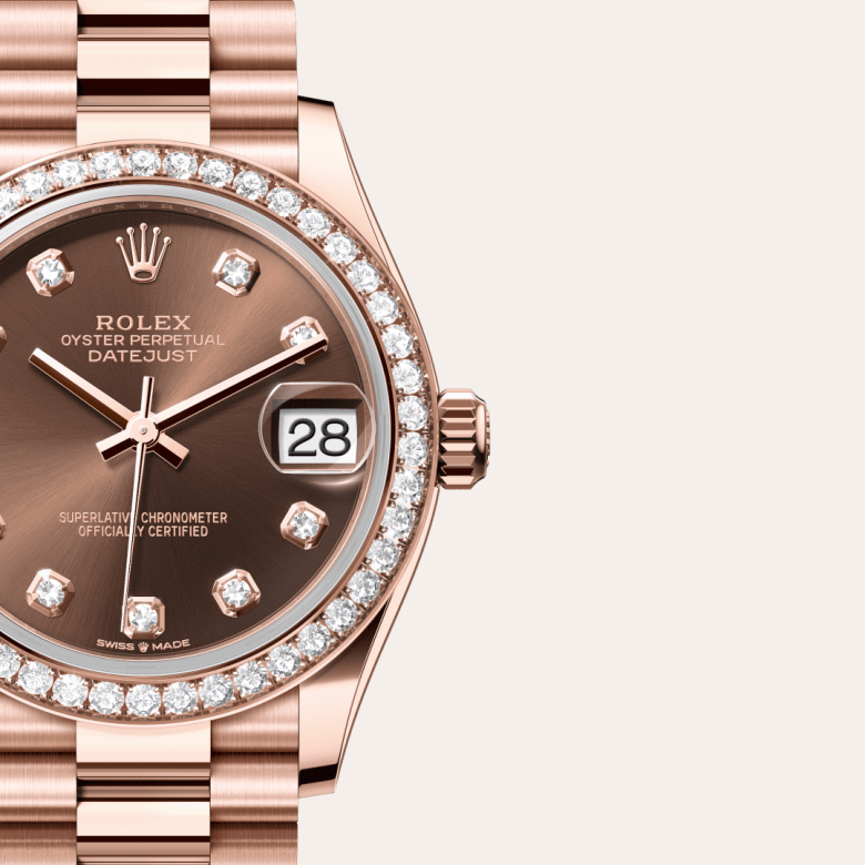 rolex Datejust in 18 ct Everose gold, M278285RBR-0006 - Global Watch Company (GWC)