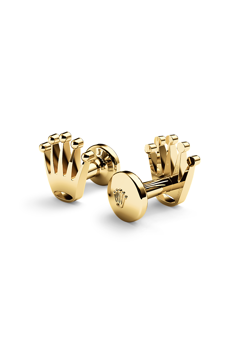 Rolex ‘Crown’ cufflinks in Yellow gold, A1018 at Global Watch Company (GWC)