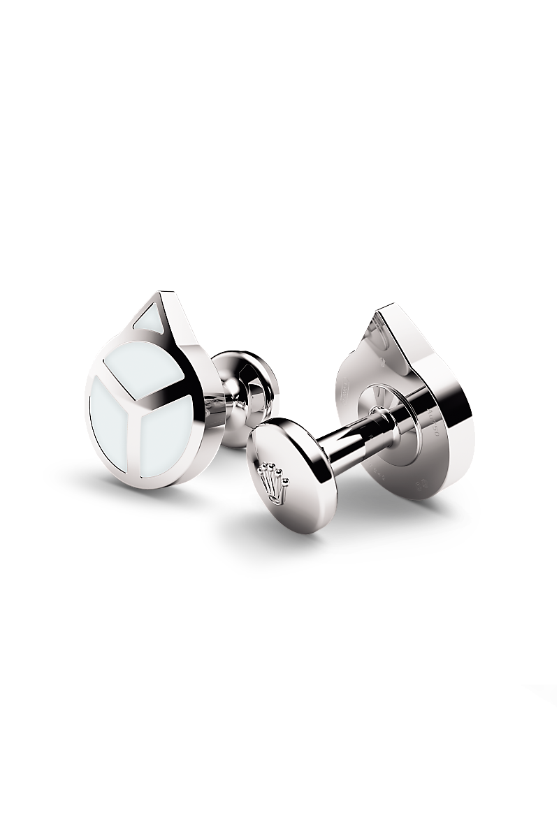 Rolex ‘Hand’ cufflinks in White gold and luminescent material, A1029 at Global Watch Company (GWC)