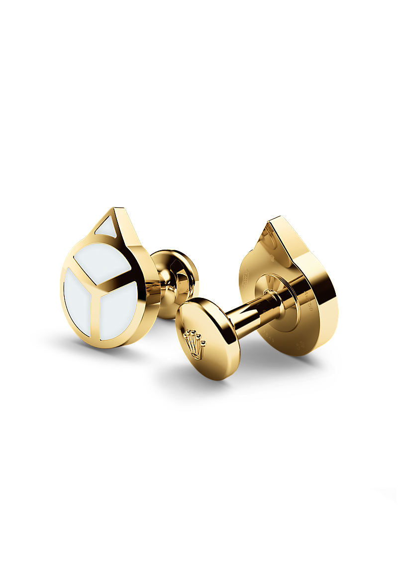 Rolex ‘Hand’ cufflinks in Yellow gold and luminescent material, A1028 at Global Watch Company (GWC)