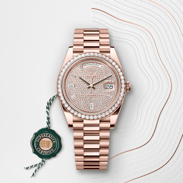rolex Day-Date in 18 ct Everose gold, M228345RBR-0002 - GWC