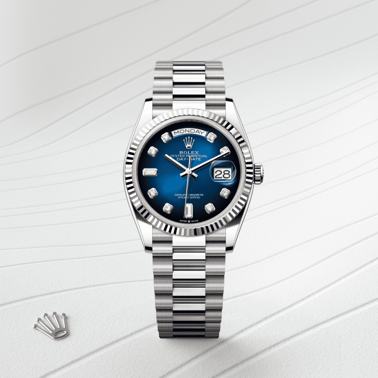 rolex Day-Date in 18 ct white gold, M128239-0023 - GWC