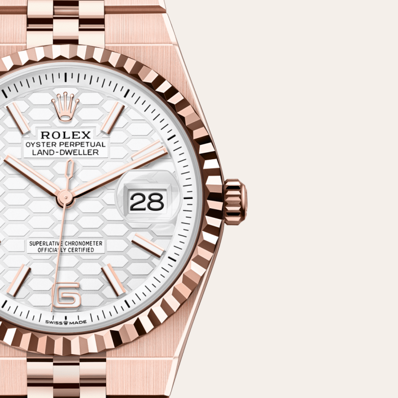 Rolex Land-Dweller in 18 ct Everose gold, M127235-0001 - Global Watch Company