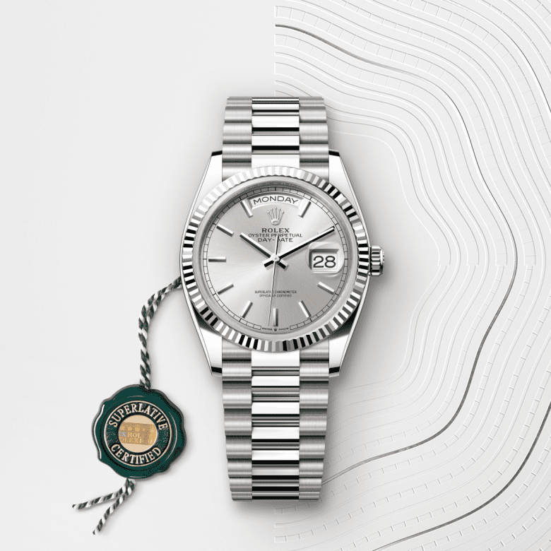 rolex Day-Date in 18 ct white gold, M128239-0005 - GWC
