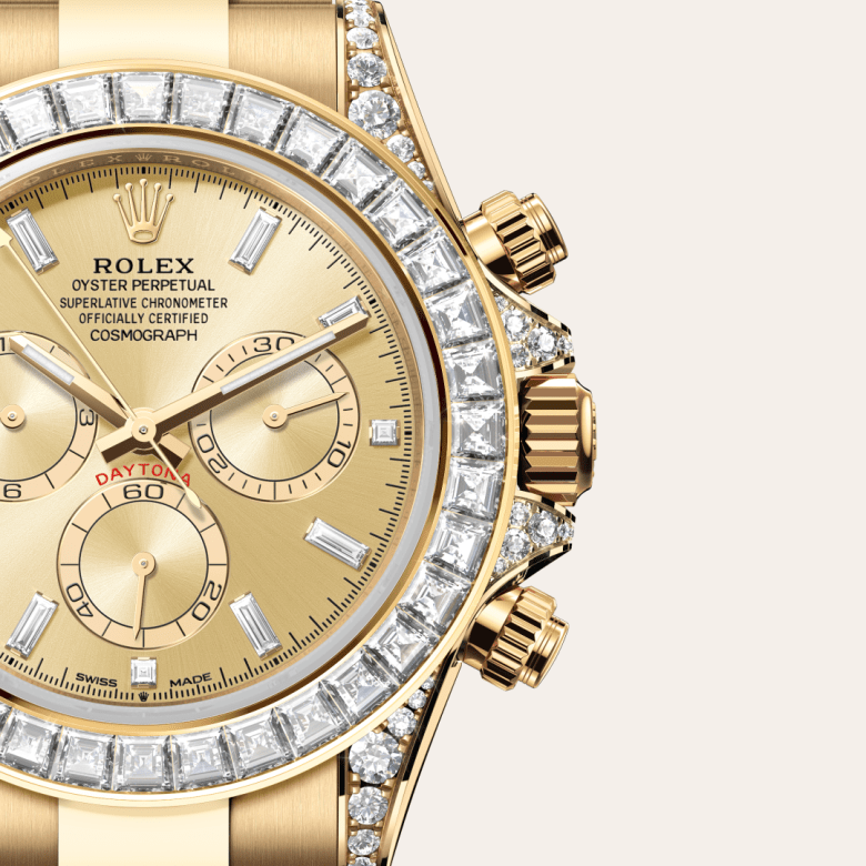 rolex Cosmograph Daytona in 18 ct yellow gold with lugs set with diamonds, M126598TBR-0001 - GWC