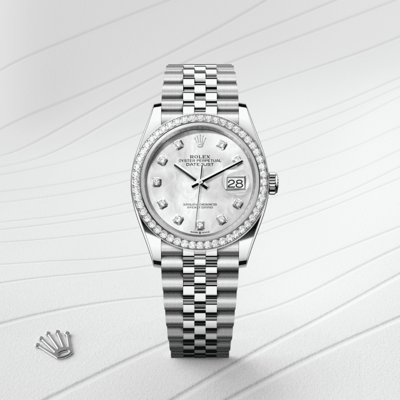 rolex Datejust in White Rolesor - combination of Oystersteel and white gold, M126284RBR-0011 - GWC