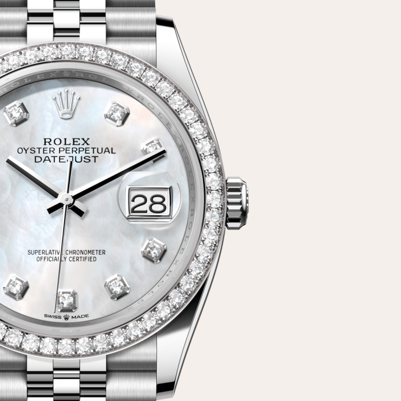rolex Datejust in White Rolesor - combination of Oystersteel and white gold, M126284RBR-0011 - GWC