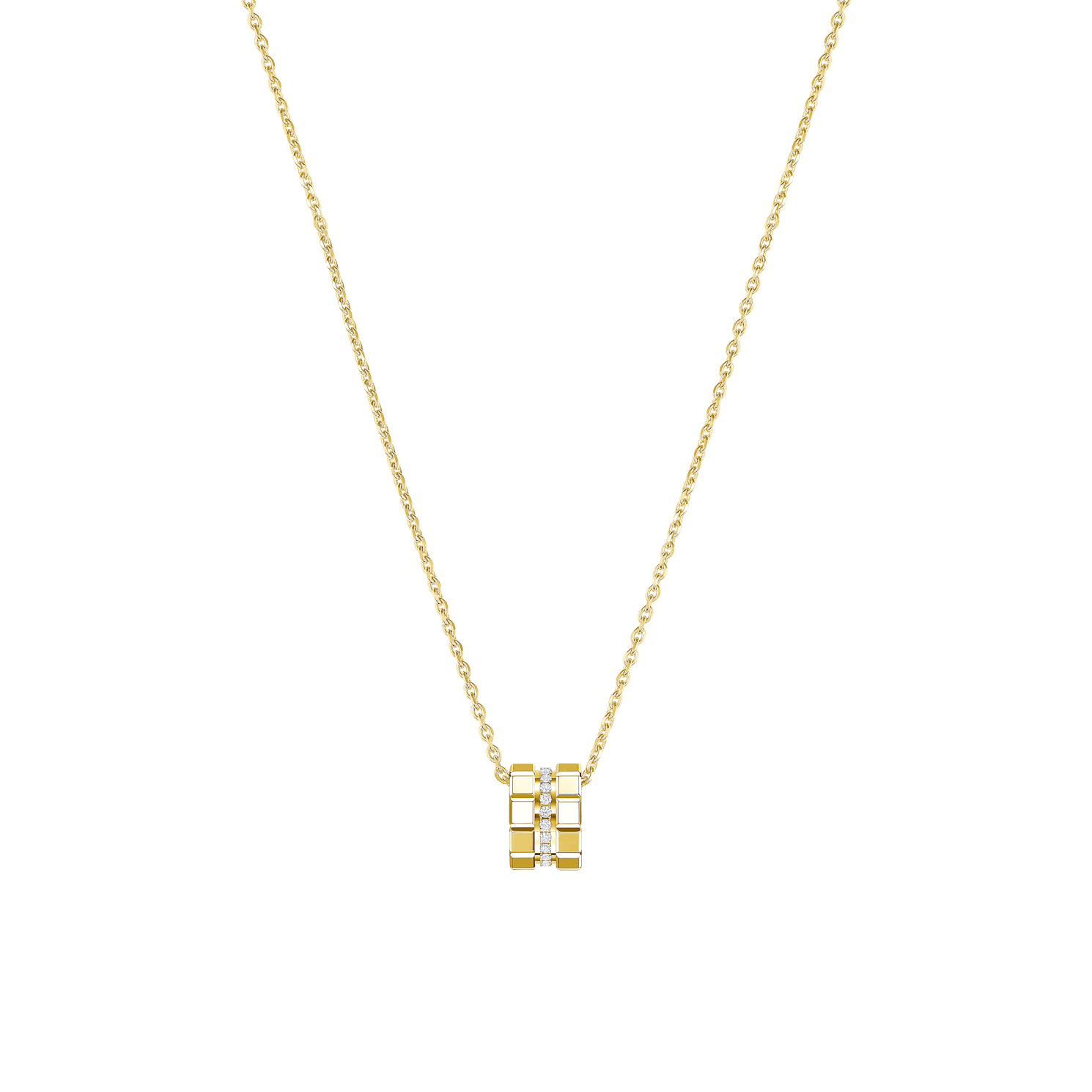 Chopard - Diamond Pendant Ice Cube 797005-0003 laid flat closed and curved back view