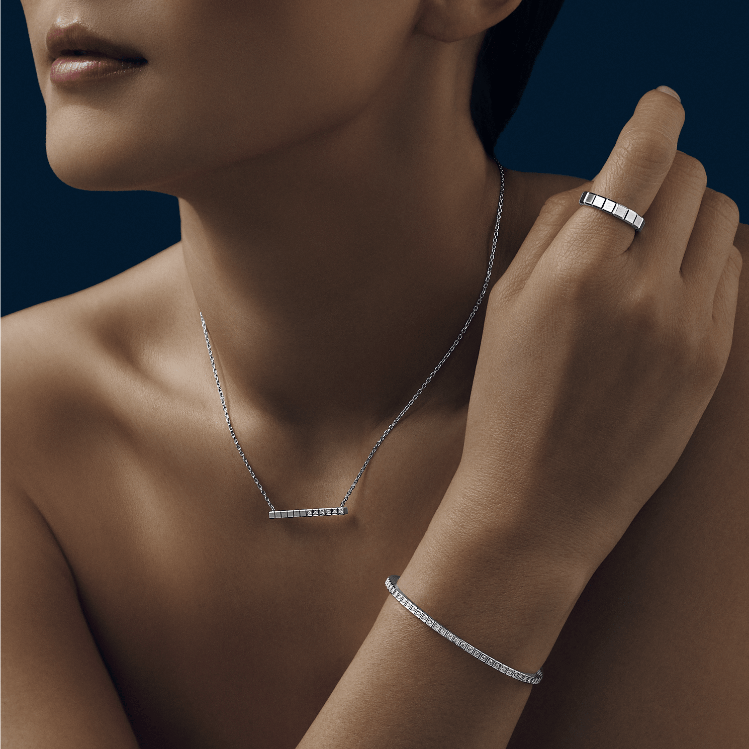 Chopard Ring Ice Cube @829834-1010 worn view