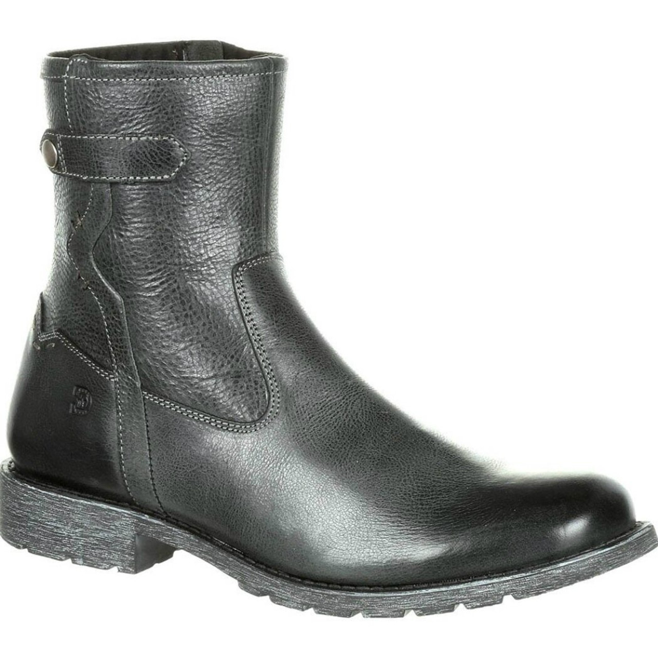 mens side zip leather boots
