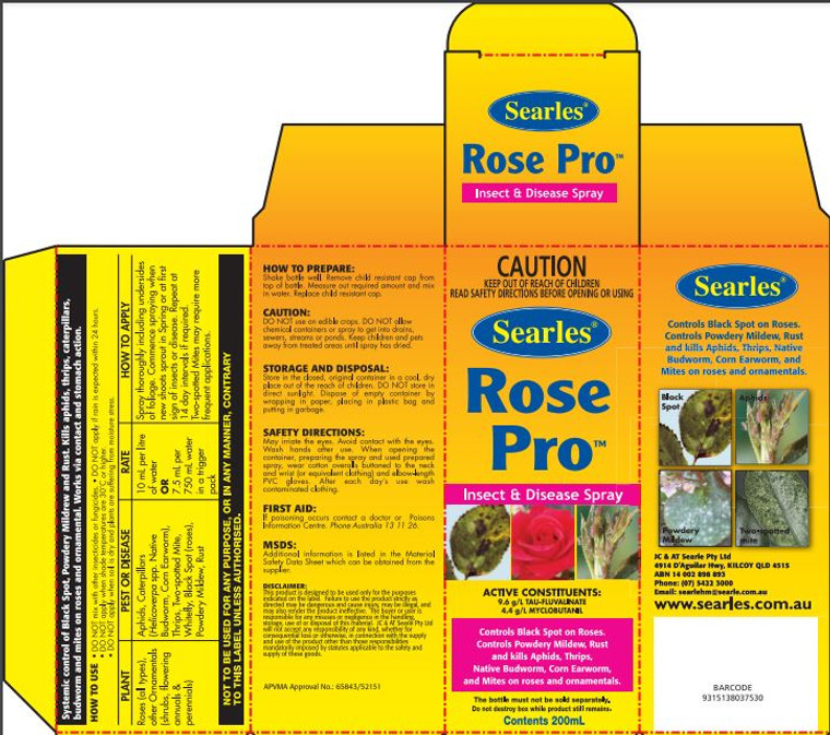 Control of pests and disease on roses.  "How to Use" information.