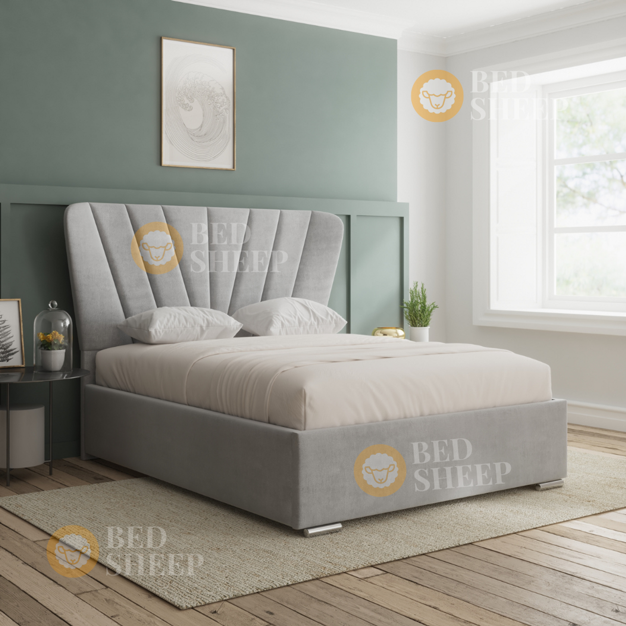 ottoman wingback bed frame
