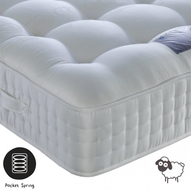 Elizabeth 3000 Pocket Sprung Wool Mattress - Cuddly Beds Elizabeth 3000 Pocket Sprung Wool Mattress - Cuddly Beds