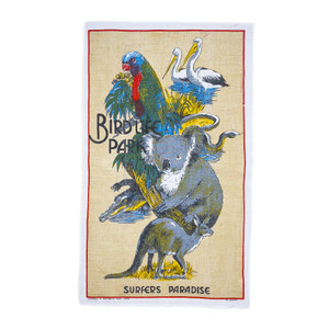 Birdlife Park Surfers Paradise Vintage Tea Towel Birdlife Park Surfers Paradise Vintage Tea Towel