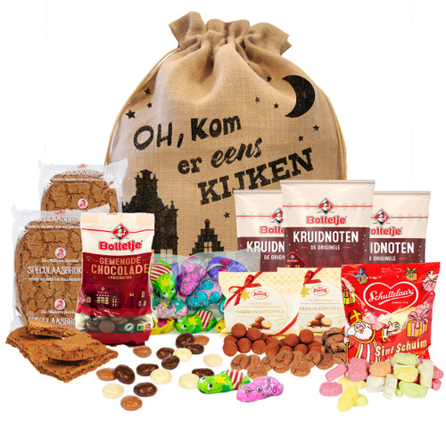 Sinterklaas pakket - Jute zak met o.a. speculaas brokken