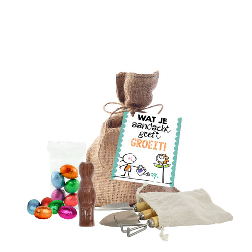 Zakje wildbloemenmix met o.a. Paaseitjes - Paaspakketje