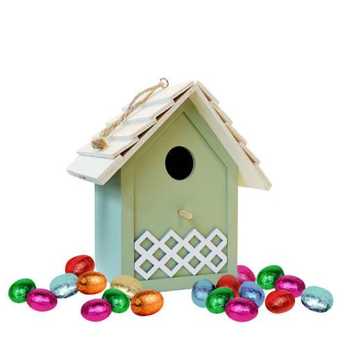 Vogelhuisje met Chocolade Paaseitjes - Paasgeschenk