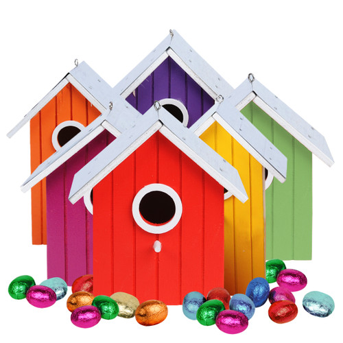 Vogelhuisje met Chocolade Paaseitjes - Paasgeschenk