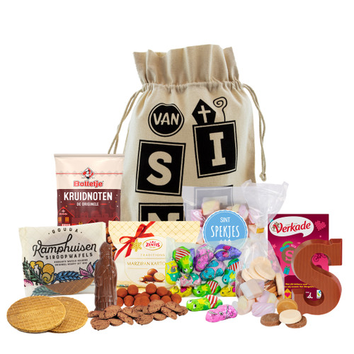 Sinterklaaspakket - Bedrukte Sint zak met o.a. borstplaat