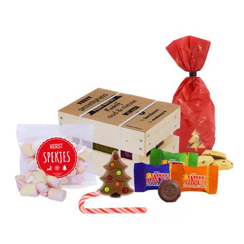 Relatiegeschenk Kerst - Kerst kistje met o.a. Kerstchocolade