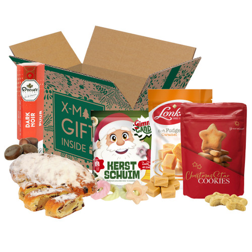 Kerstpakket - Kerstdoos met o.a. schuimkransjes