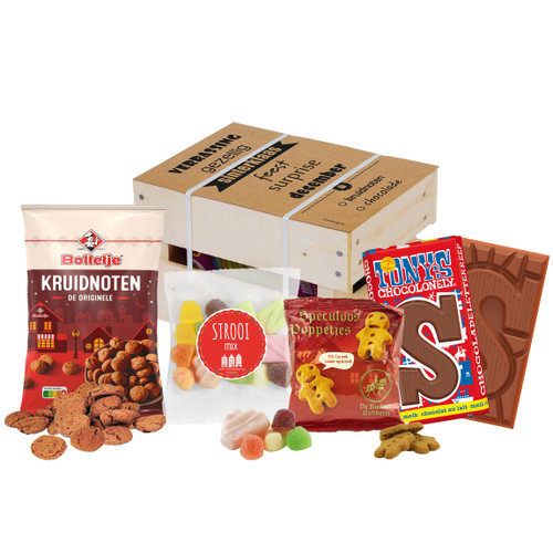 Sinterklaaspakket - Sint kistje met o.a. Tony';s Chocolonely reep