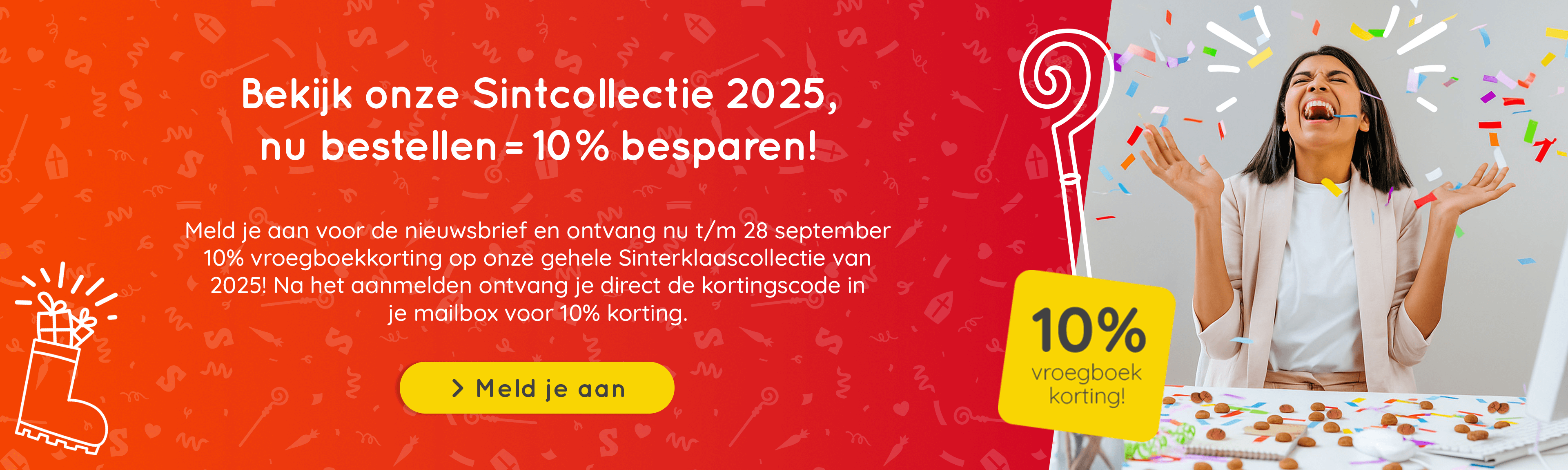 Ontvang 10% vroegboekkorting op Sint- en Kerstpakketten