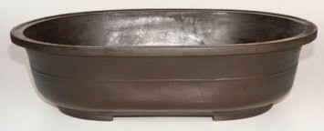 Brown Mica Bonsai Pot  - Oval   20 5/8" x 14 5/8" x 5.25" OD  18 3/8" x 12.75" x 4.5" ID 