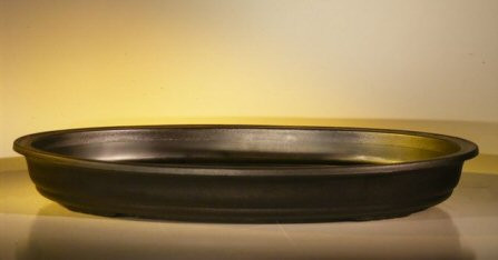 Black Bonsai Pot for Forest Group or Penjing  - Oval   17.0" x 12.0" x 2.0" OD 15.0" x 10.0" x 2.0" ID 
