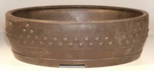 Brown Mica Bonsai Pot - Round   15.5" x  4.5" OD 13.75" x 3 7/8" ID 