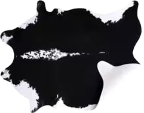 Black &  White Faux  Cowhide 100% Polyester Suede Back