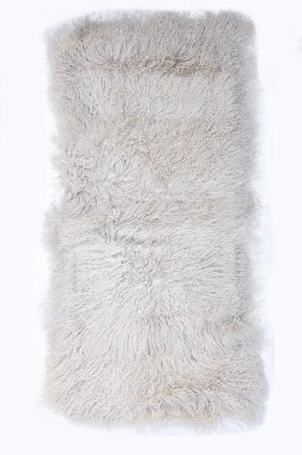 Mongolian Sheepskin throw 600x1200 mm  Ice