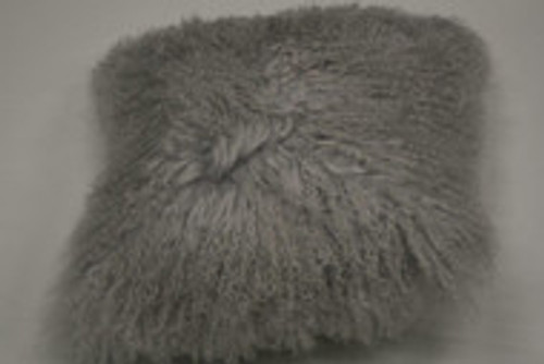 Mongolian  Sheepskin Cushion 40x40cm Ice