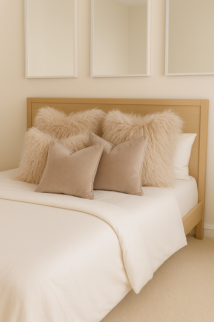 Mongolian Sheepskin Cushion 40x40cm Oatmeal