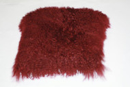Mongolian Sheepskin Cushion 40x40 Merlot with insert