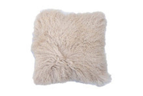 Mongolian  Sheepskin Cushion 40x40cm Lavendar