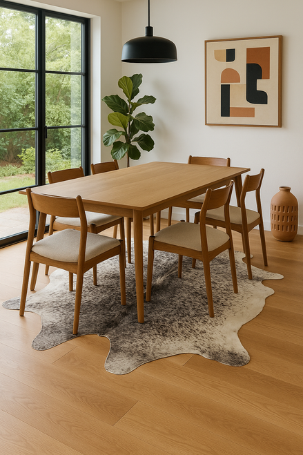 Salt & Pepper Brazilian Leather Cowhide with FREE Non Slip Corners