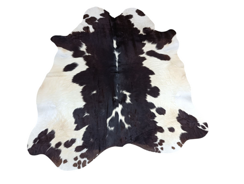Spotty Black and  White  Craft  Cowhide 132x128cm