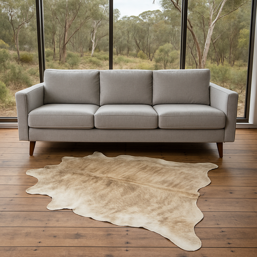Brindle Light Brazilian  Leather  Cowhide with FREE Nonslip Corners